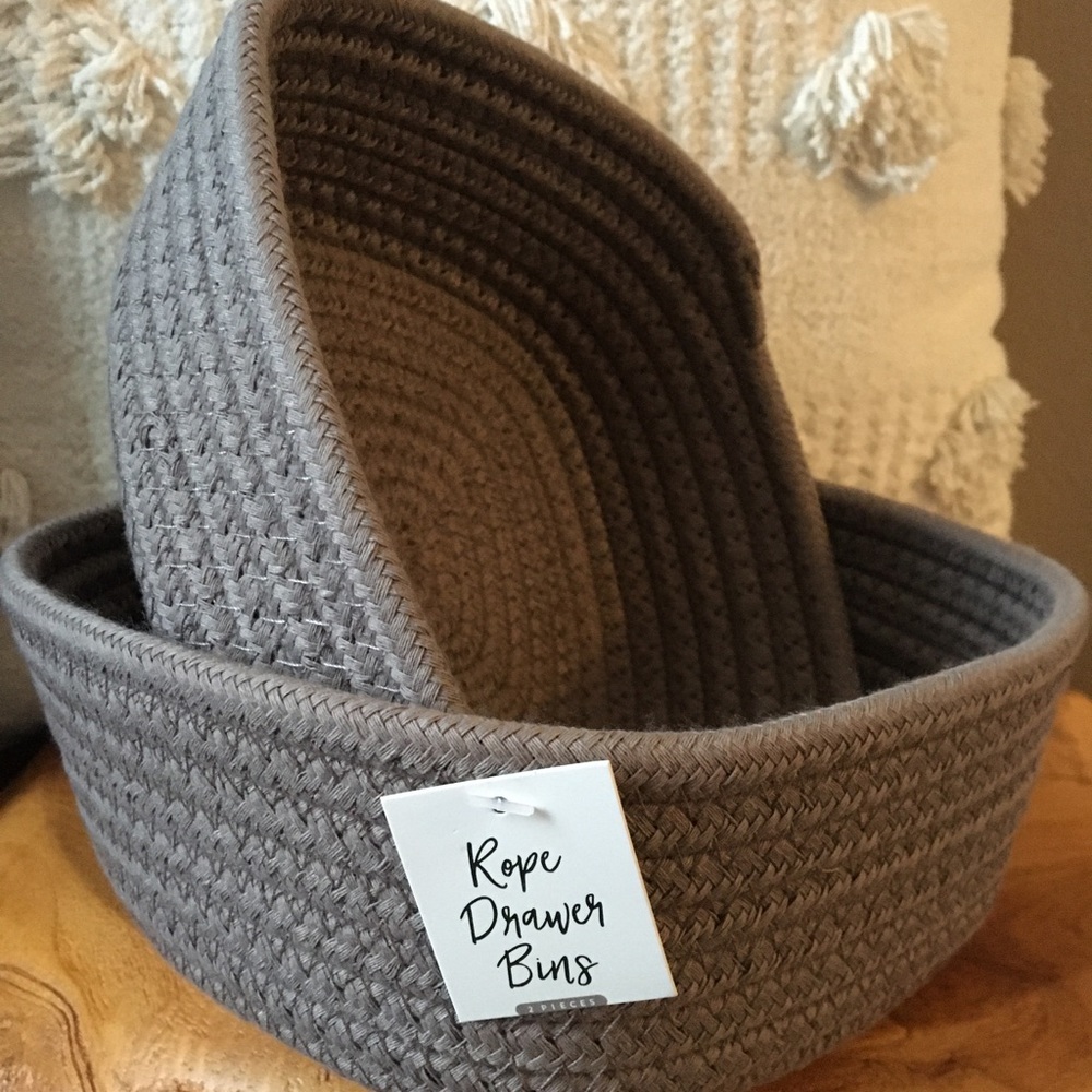 Rope Drawer Bins ~ Set of 2